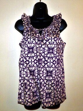 Tommy Hilfiger Plum and Tan Sleeveless Shirt